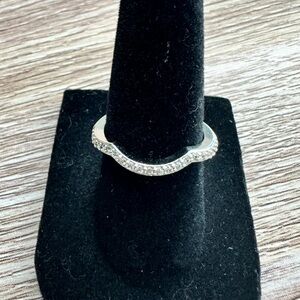 Platinum Wavy Band Ring Eternity Band